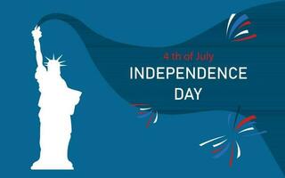 feliz independência dia 4º do Julho fundo com estátua do liberdade. vetor