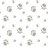 padrão sem emenda com pata de animal imprime patas cinza em um fundo branco ilustração vetorial fundo infinito vetor