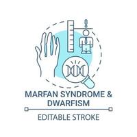 Síndrome de Marfan e ícone do conceito azul de nanismo vetor