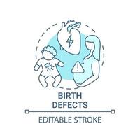 ícone de conceito azul de defeitos de nascença vetor
