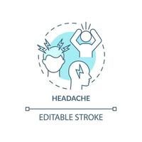 ícone do conceito de dor de cabeça vetor