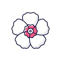 ícone de cor rgb hibiscus syriacus vetor