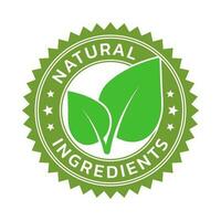 crachá do natural ingredientes. verde e branco orgânico folha forma borracha carimbo. Projeto elementos para rótulos, adesivos, bandeiras, cartazes para Comida e saúde negócios. vetor ilustração.