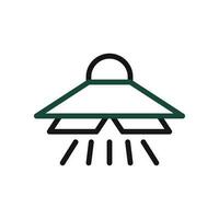 UFO ícone duocolor verde Preto cor universo símbolo perfeito. vetor