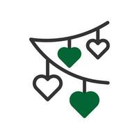 decoração amor ícone duotônico verde Preto estilo namorados ilustração símbolo perfeito. vetor
