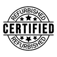 certificado remodelado borracha carimbo, distintivo, selo, rótulo, emblema, certificado remodelado produtos, bens, qualidade mantido, testado, exigente escolha vetor ilustração