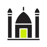 mesquita ícone sólido Preto verde cor Ramadã símbolo ilustração perfeito. vetor