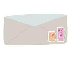 colorida envelope ilustração com selos vetor