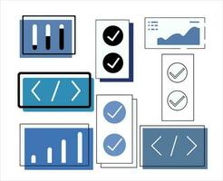 conjunto do ui e ux ícones. simples minimalista elementos do rede Projeto. gráfico colunas estão curva diagramas. vetor