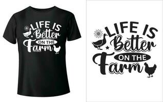 vida é Melhor em a Fazenda camiseta Projeto vetor