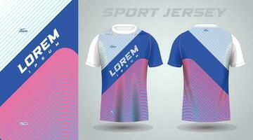 azul Rosa camisa futebol futebol esporte jérsei modelo Projeto brincar vetor