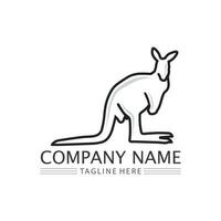 logotipo animal canguru e ilustração vetorial de design vetor