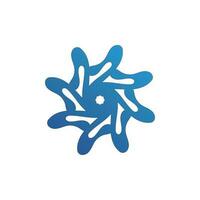 aplicativo de ícones do logotipo da praia de ondas e do modelo de símbolos azuis vetor
