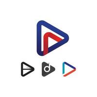 vetor de design de logotipo de seta para música, mídia, play, áudio digital e velocidade, finanças, logotipo de modelo de negócios