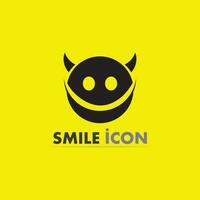 ícone de sorriso, sorriso, design de vetor de logotipo negócios de emoticons felizes, design engraçado e felicidade de emoji de vetor