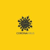 vetor de vírus corona virus logo, logo vaccin, ícone de bactéria infecciosa e saúde perigo distanciamento social pandemia covid 19