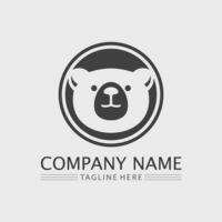 Urso logotipo e animal vetor Projeto gráfico ilustração