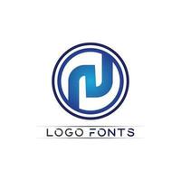 n fonte do logotipo empresa logotipo negócio e letra inicial n desenho vetor e letra para logotipo