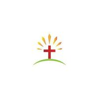 cruz e logotipo e vetor de cristo