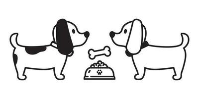 cachorro vetor francês buldogue osso ícone tigela Comida desenho animado personagem cachorro logotipo ilustração