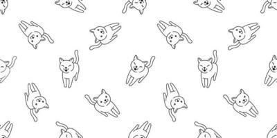 gato desatado padronizar vetor gatinho chita sorrir desenho animado cachecol isolado telha fundo repetir papel de parede rabisco ilustração