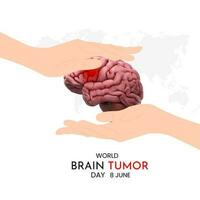 mundo cérebro tumor dia Projeto para espalhar consciência e educar pessoas sobre cérebro tumores vetor