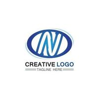 n fonte do logotipo empresa logotipo negócio e letra inicial n desenho vetor e letra para logotipo