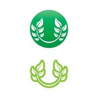 logotipos da ecologia de folhas verdes vetor