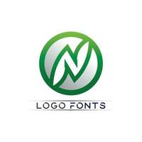 n fonte do logotipo empresa logotipo negócio e letra inicial n desenho vetor e letra para logotipo