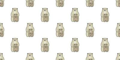 Urso desatado padronizar vetor polar Urso família cachecol isolado desenho animado repetir papel de parede telha fundo ilustração