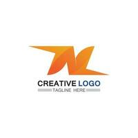 n fonte do logotipo empresa logotipo negócio e letra inicial n desenho vetor e letra para logotipo