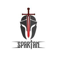 vetor de design de ícone de logotipo de capacete espartano e gladiador