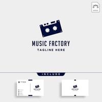 music gear logo design studio fone de ouvido microfone cassete vetor ícone monoline