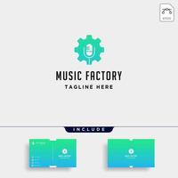 music gear logo design studio fone de ouvido microfone cassete vetor ícone monoline