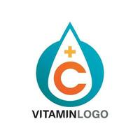 design de vetor de logotipo de vitamina c ícone de vetor saúde nutrição