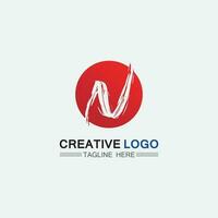 n fonte do logotipo empresa logotipo negócio e letra inicial n desenho vetor e letra para logotipo