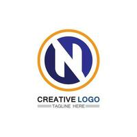 n fonte do logotipo empresa logotipo negócio e letra inicial n desenho vetor e letra para logotipo