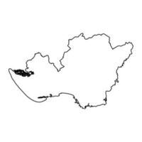 distrito do llanelli mapa, distrito do País de Gales. vetor ilustração.