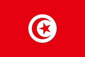 bandeira da tunísia, cores oficiais e proporção. ilustração vetorial. vetor