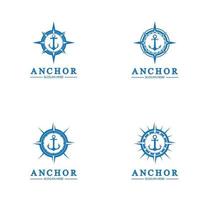 logotipo da âncora e modelo de símbolo vetor