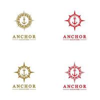 logotipo da âncora e modelo de símbolo vetor