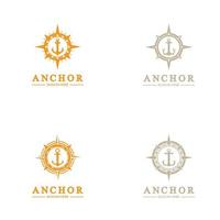 logotipo da âncora e modelo de símbolo vetor