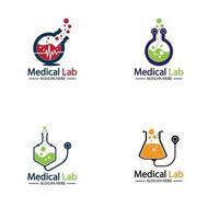 design de modelo de logotipo de laboratório médico vetor