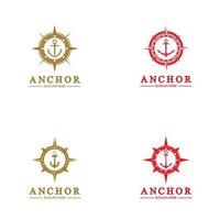 logotipo da âncora e modelo de símbolo vetor