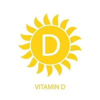 ícone de vitamina d com ilustração vetorial de sol vetor