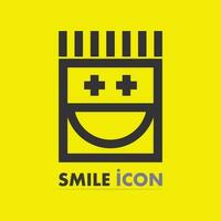 ícone de sorriso, sorriso, design de vetor de logotipo negócios de emoticons felizes, design engraçado e felicidade de emoji de vetor