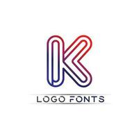 k design de logotipo k letra conceito de fonte logotipo de negócios vetor e design inicial da empresa