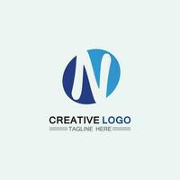 n fonte do logotipo empresa logotipo negócio e letra inicial n desenho vetor e letra para logotipo