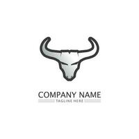 touro cabeça de búfalo vaca animal mascote logo design vector para esporte chifre búfalo animais mamíferos cabeça logo matador selvagem