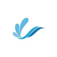 ícones do logotipo e do modelo dos símbolos da praia das ondas app azul vetor